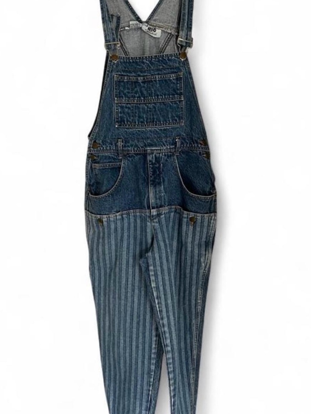 Striped Blue Denim Women’s Overalls